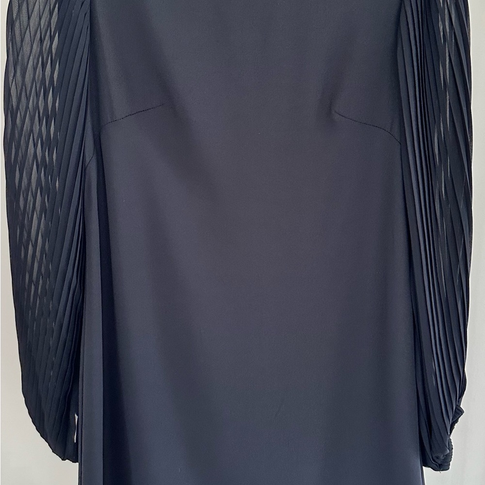 Sharagano Black Dress with Long Pleated Sleeves Size 4